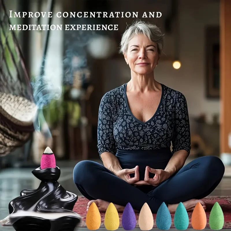 98/198/297 Pieces of Natural Backflow Incense Cones | 9 Types of Natural Fragrance |   Cleanse the Body and Mind |   Suitable for Meditation, Relaxation, and Holiday Gifts |   Simple and Elegant Packaging |   Multi-Scent Set