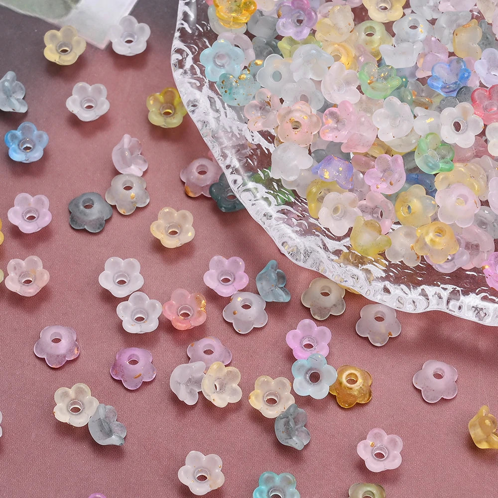 500pcs 3*6mm Multicolor Lily of The Valley Flower End Cap Beads For DIY Bracelet Jewelry Making Hairpin Material Accessories
