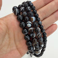 Natural Stone AAAA Quality Black Sardonyx Agate Round Loose Beads 6 8 10 12MM Pick Size For Jewelry Making