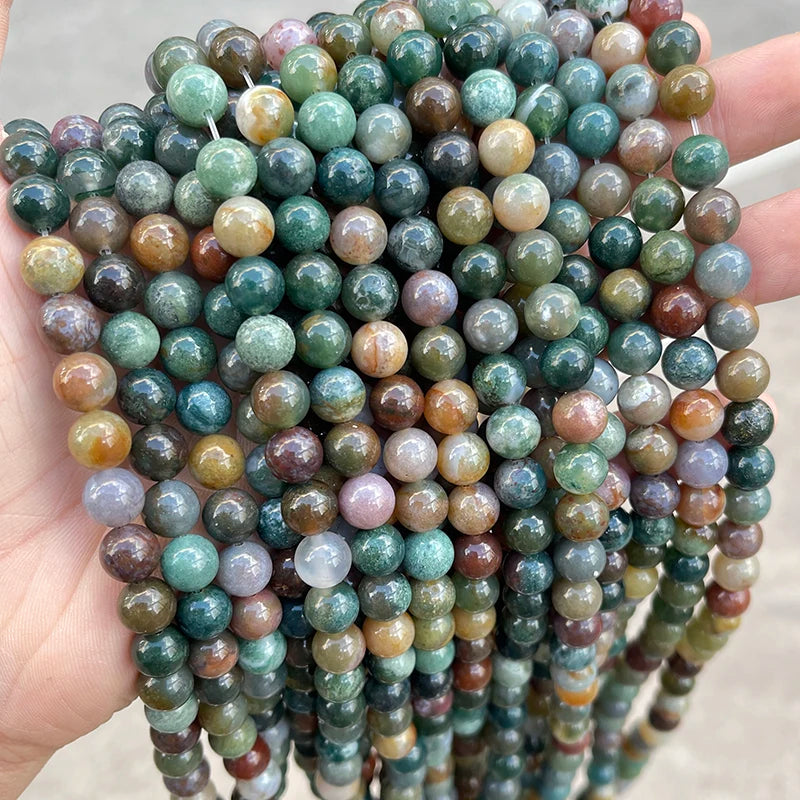 Wholesale Natural Stone India Agate Bead Round Loose Spacer 4 6 8 10 12mm For Jewelry Making Diy Necklace Bracelet Accessory