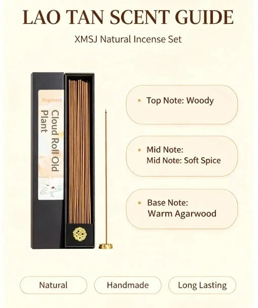 Trending Lao Tan Incense Set,Natural Sandalwood Agarwood Sticks 20g About 95 Sticks Warm Woody Scent for Home Meditation Yoga