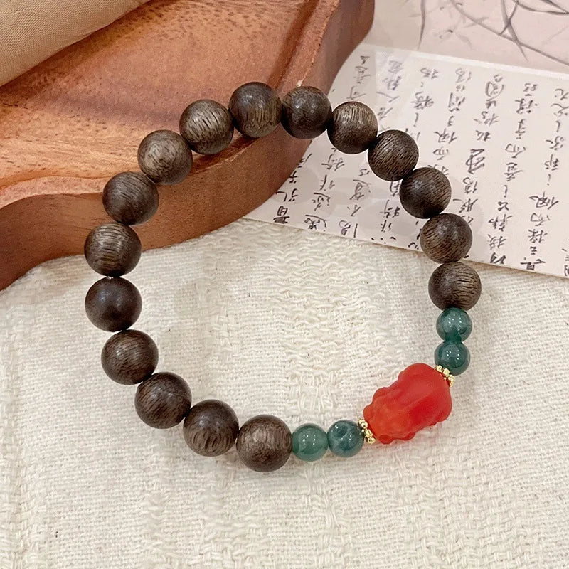 Natural Agarwood Pixiu Bracelet for Women