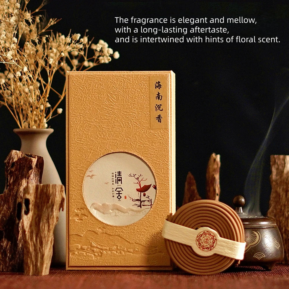 Hainan Agarwood Coils 40-Pack, Long-Lasting Fragrance