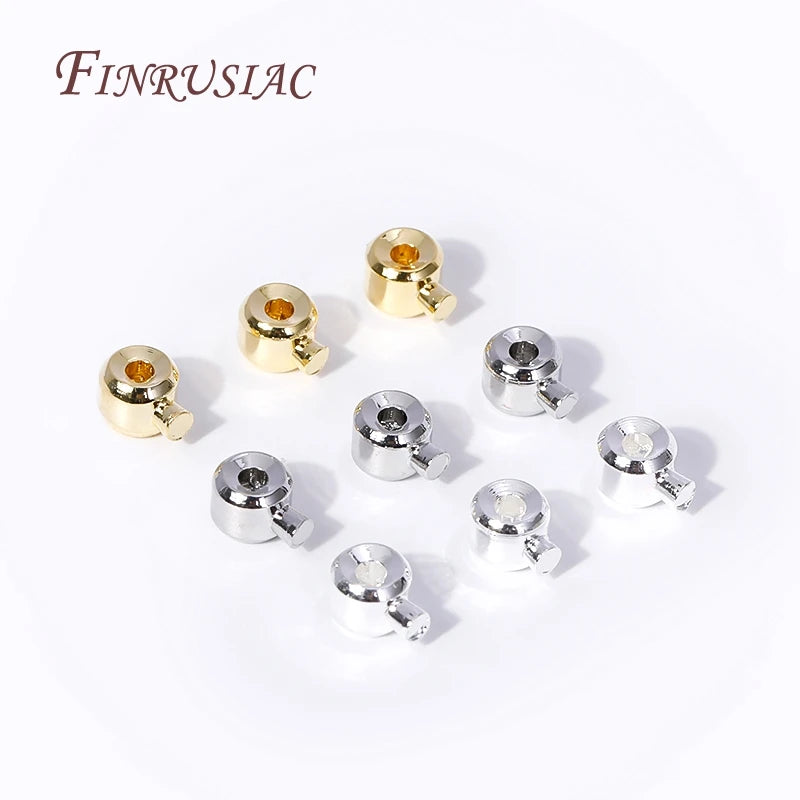 18K Gold Plated Crimp Beads 2.4mm 3mm
