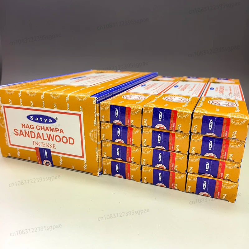 4Boxes NAGCHAMPA & 4Box SANDAL WOOD & 4Box ARABIAN OUDH Mixing Multiple Flavors ,A Total of 12Box Satya Incense Sticks for Home