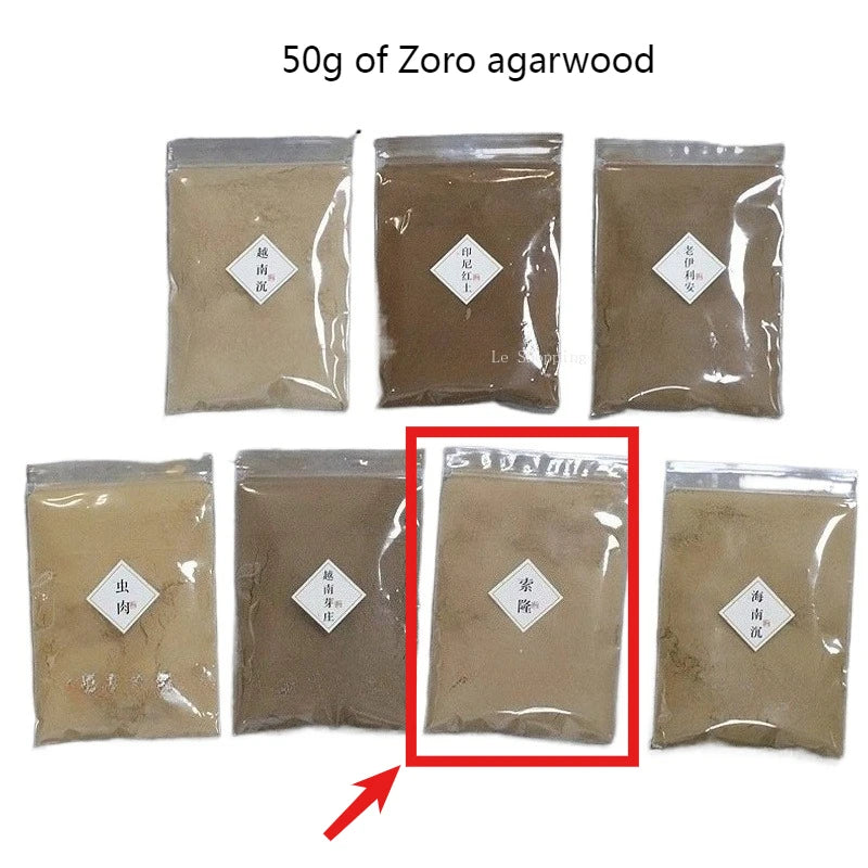 50g Natural Incense Powder/Vietnamese Nha Trang Indonesian Agarwood Powder Purifying Air Meditation Meditation Calming Nerves