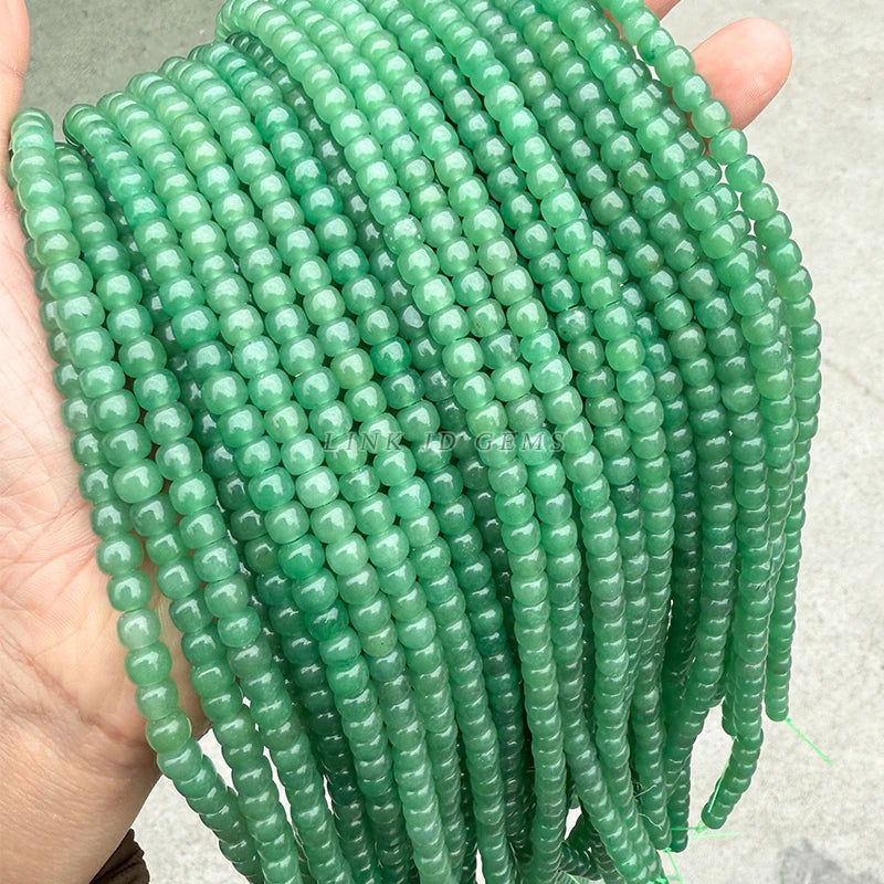 Natural Stone Green Aventurine Barrel Shape Beads Loose Spacer Bead for Jewelry Making Diy Necklace Bracelet Accessory 15 Inch