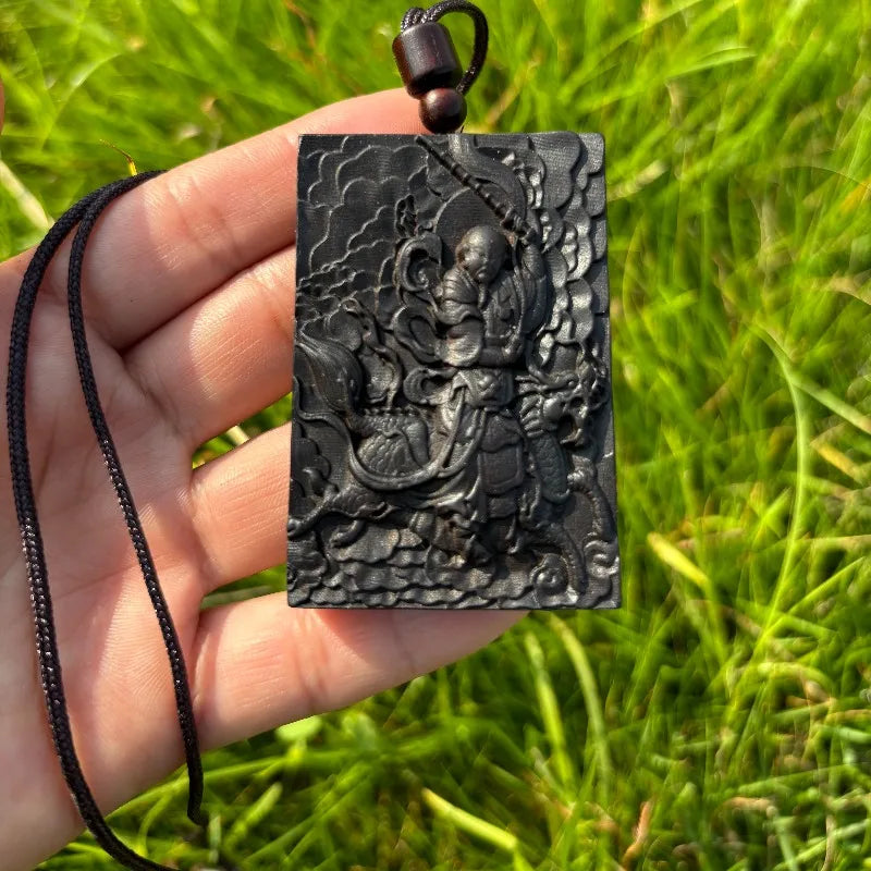 Hand-Carved Agarwood Zhenwu Pendant Spiritual Protection Amulet