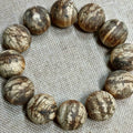 Classic Chinese Style 20mm Natural Papua Agarwood Beaded Bracelet Lucky Fortune Blessing Good Luck Energy Jewelry For Men Women