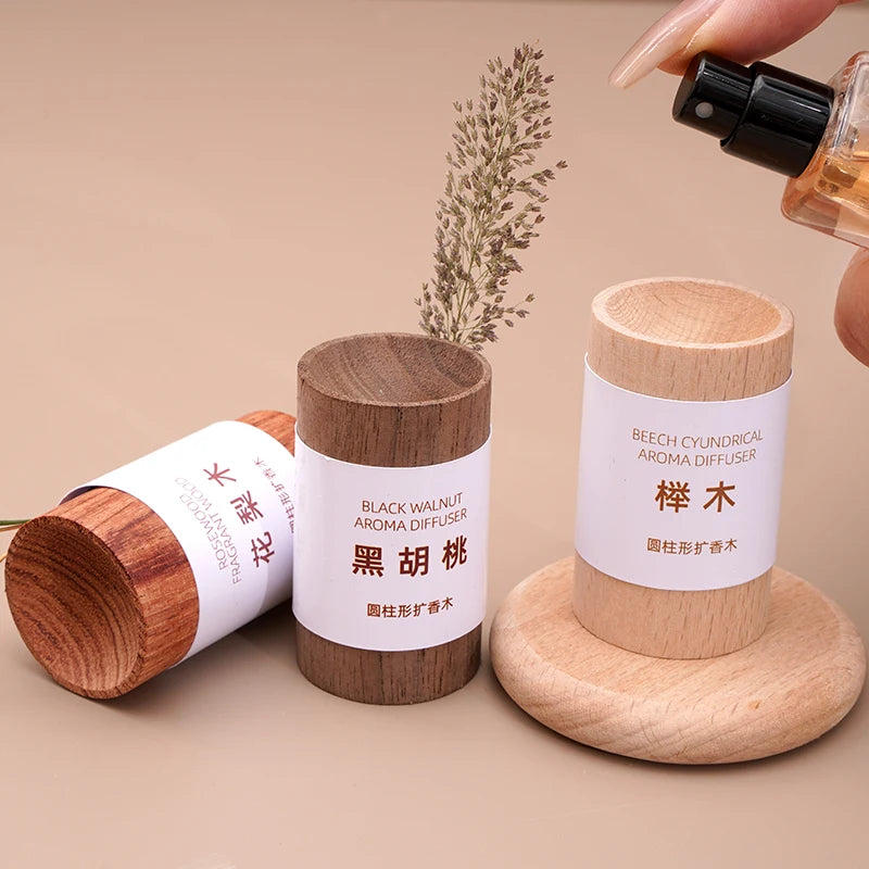 1pc Natural Wooden Essential Oil Aromatherapy Diffuser Refreshing Expanded Fragrant Wood Volatile Aroma Wood Ornament Room Decor