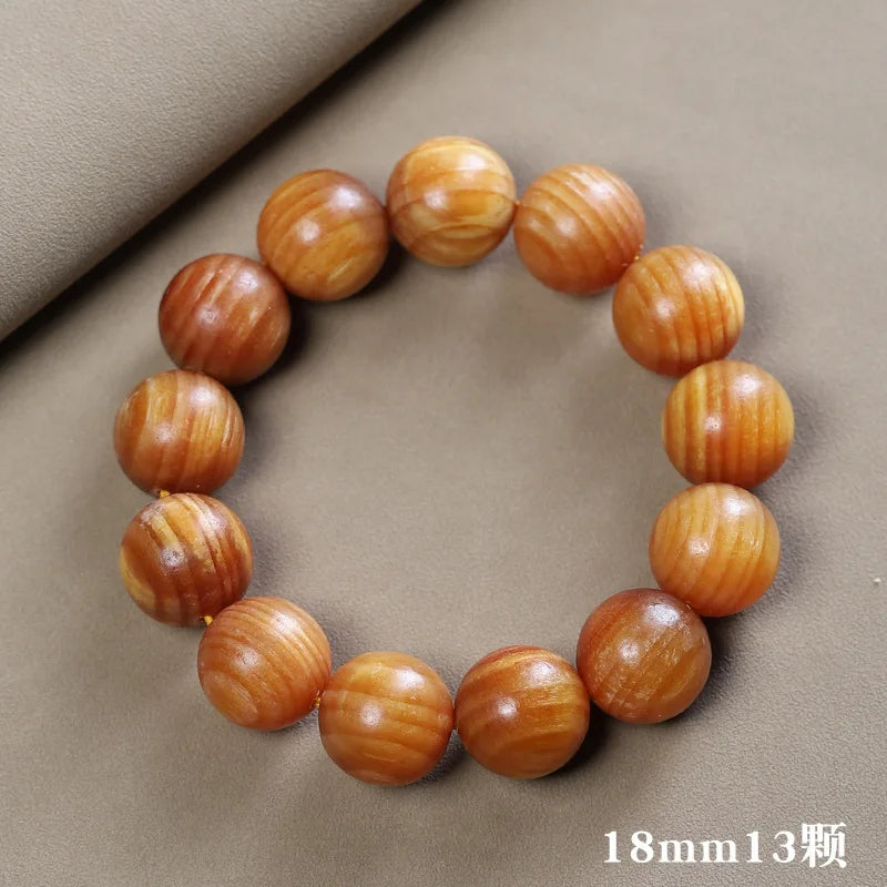 Full Oil High Transparent Amber Wood Men's Bracelet Changbai Mountain North Agarwood Northeast Pine Mingzi Prayer Beads Gifts