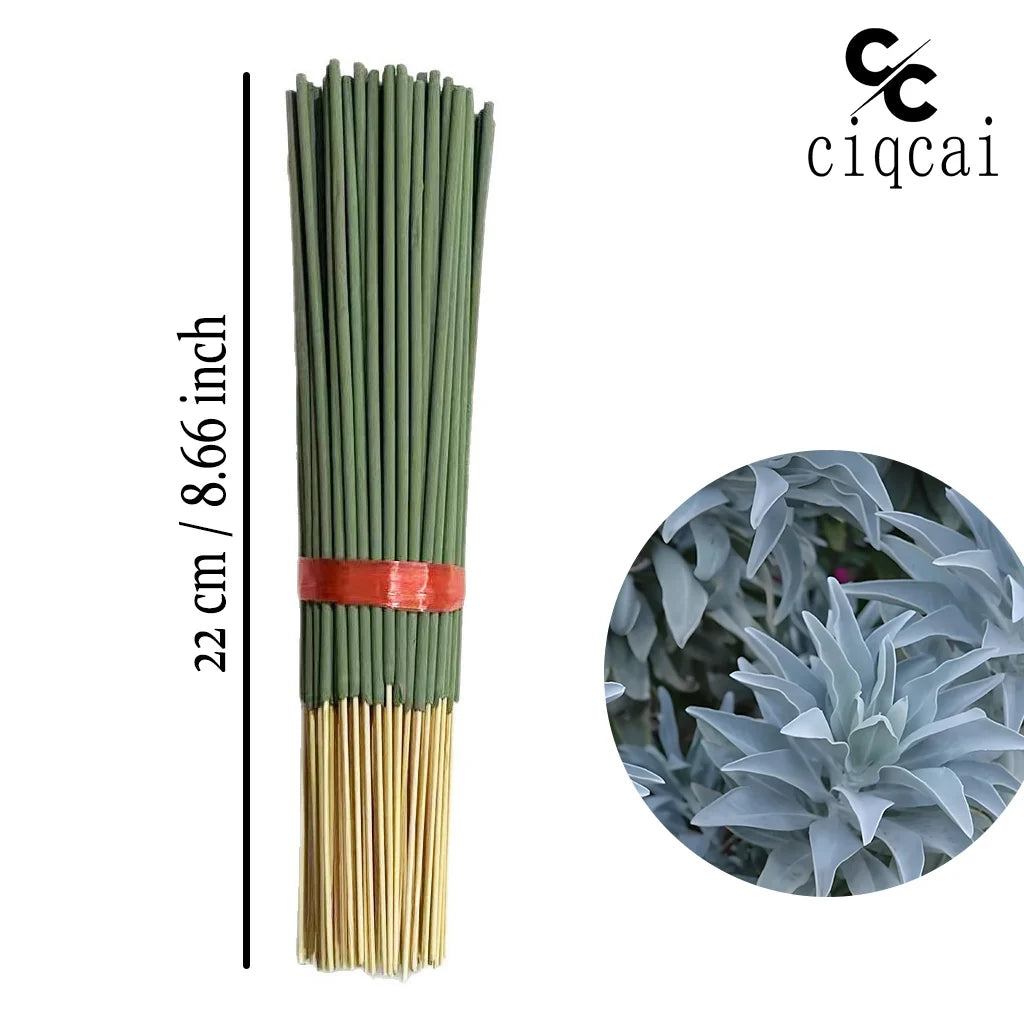 Hot-Selling High-Quality White Sage Incense Sticks, 22cm Long Thickened Handmade Bamboo Incense Sticks, with Natural Fragrance, Long-Lasting Scent, Perfect Choice for Meditation, Yoga, Massage, Home, Hotels, and Spas