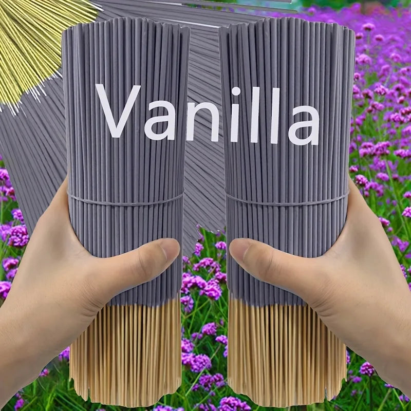 Vanilla Scented Essential Oil Aroma Sticks, 11/51/101/151P, 22.0cm - Long-Lasting, Natural Wood Scent, Suitable for Yoga, Meditation, Relaxation and Sleep Aid - Perfect for Home Decor, Hotels and Spas