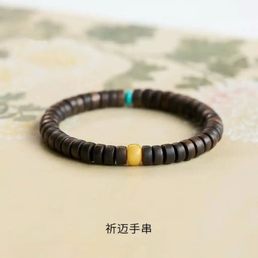 Natural Green Agarwood Bracelet 6mm Square Beads