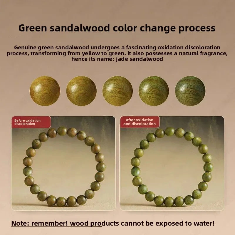 Green Sandalwood Agarwood Beads Bracelet 6mm-10mm