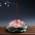 Ceramic handmade lotus incense holder line incense insert sandalwood agarwood stand incense insert painted household indoor