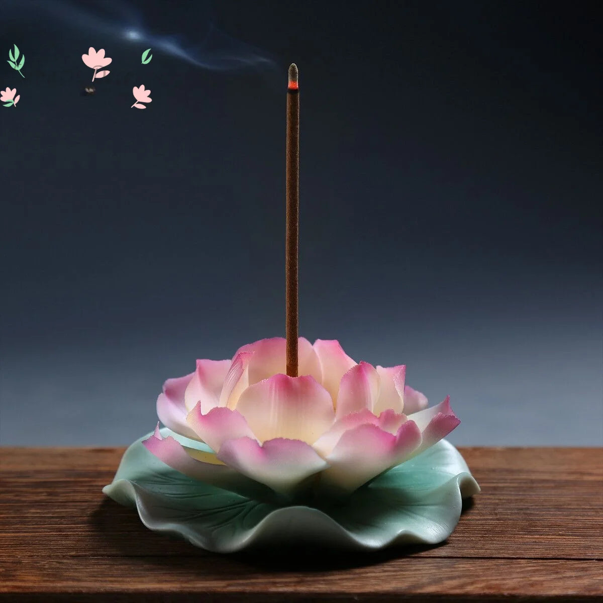 Ceramic handmade lotus incense holder line incense insert sandalwood agarwood stand incense insert painted household indoor