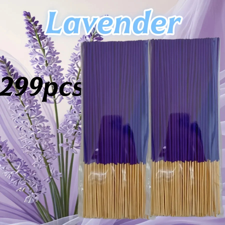 Lavender Premium Aromatherapy Incense Sticks, 8.66-Inch Long Bamboo Sticks, Burn Time of 30~40 Minutes, Light and Fresh Scent, Removes Odors, Long-Lasting Fragrance, Suitable for Home, Kitchen, and Restaurant Decoration