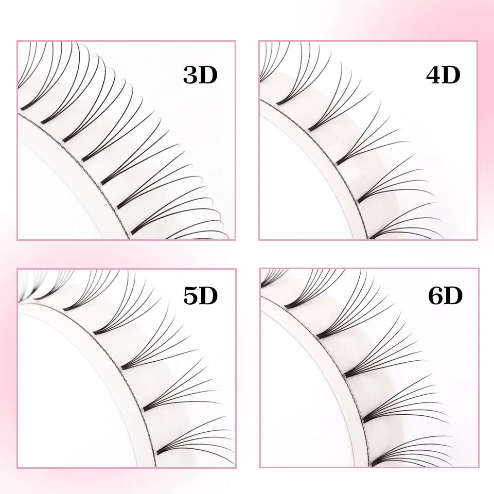 AGUUD Short Stem 3D-6D Premade Volume Fan Lashes
