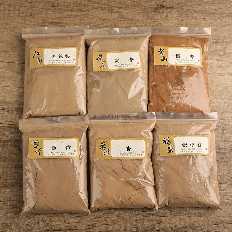 250G Natural Incense Powder Sandalwood/agarwood/ambergris Home Aromatherapy Tea Room Soothes Buddhist Meditation Help Sleep