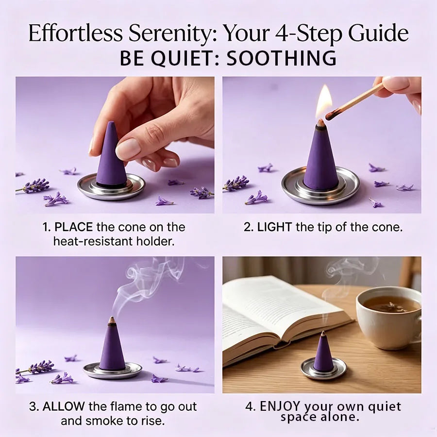 Premium Lavender Aromatherapy Cones, Naturally Handmade, Lavender Scent, Gentle and Sweet Fragrance, for Relaxation and Sleep, Cozy Home Fragrance, Yoga and Meditation, Indoor and Outdoor Use, Gift