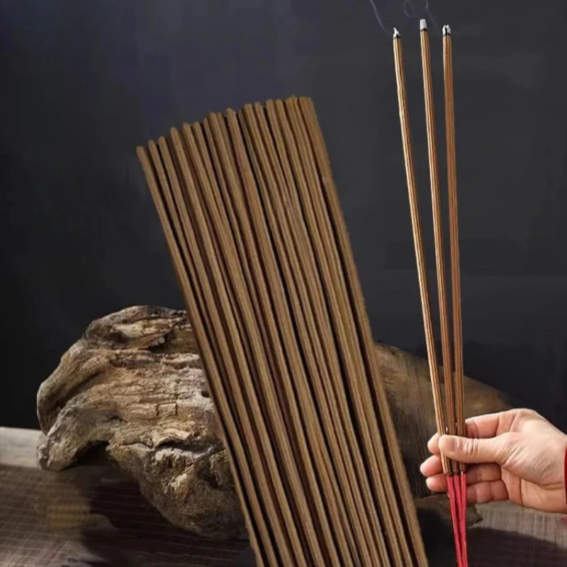 50cm Natural Agarwood Bamboo Stick Incense Home Temple/Buddhist Hall/Soothing Purification/Meditation Aromatherapy Joss Stick