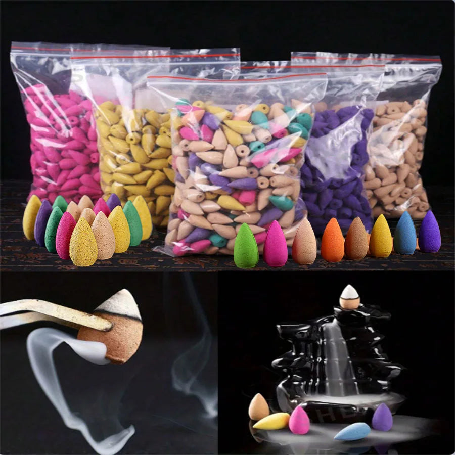 Sandalwood, agarwood, lavender, and other traditional incense, available in a variety of scents, can be enjoyed with the flow cloud tower incense burner, used for indoor aromatherapy and purification