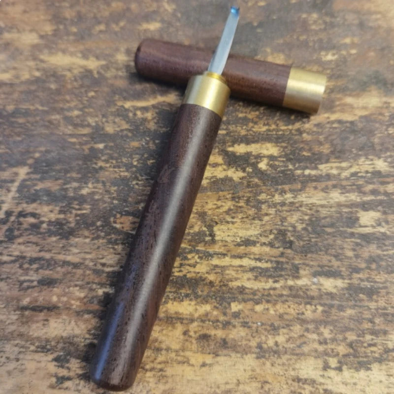 Agarwood Hook Knife Solid Wood Handle Fine Steel Knife Head Hook Wire Scraper Powder Cutting and Digging Spice Incense Tool