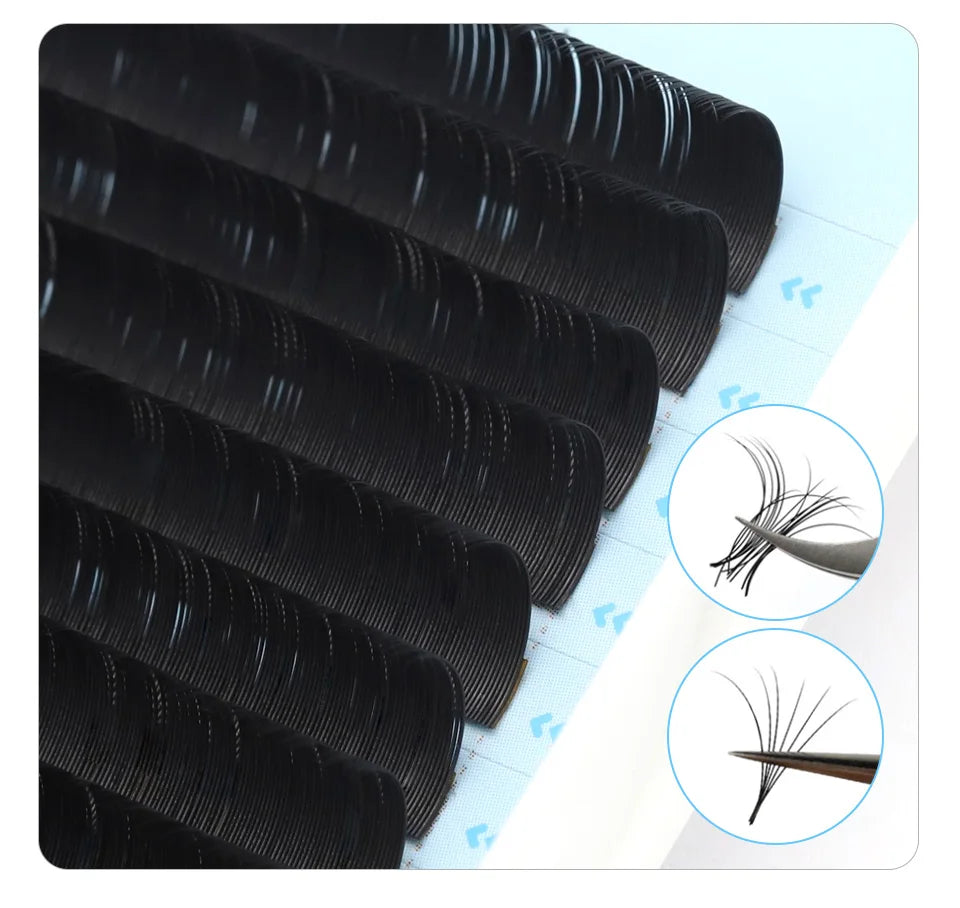 AGUUD 16Rows Russian Volume Individual Eyelash Extensions J B C D CC Lashes Korea Soft Faux Mink Eyelash Extension Makeup Cilios