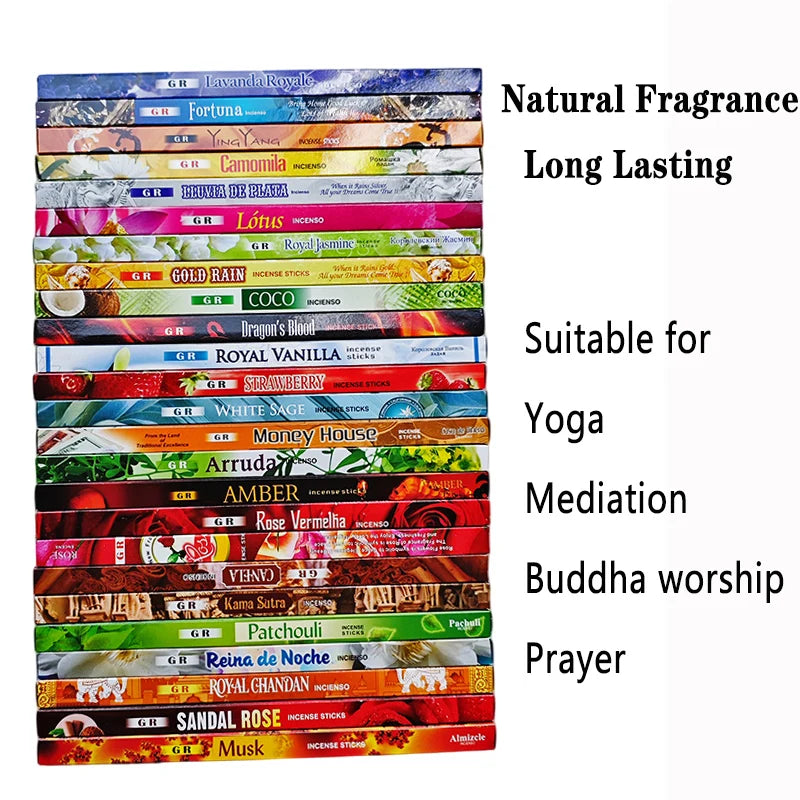 GR 7-175 Sticks Indian Incense Lavender Jasmine Meditation Home Fragrance for Yoga Prayer Rich Aroma Long Lasting Aromatherapy