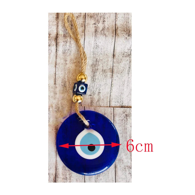 Blue Evil Eye Glass Wall Hanging Decor