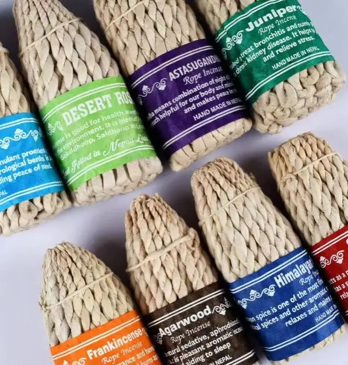 50pcs Nepal Large Rope Incense Handmade Sandalwood Frankincense DIY Yoga Meditation Relieve Stress Help Sleep Aromatherapy