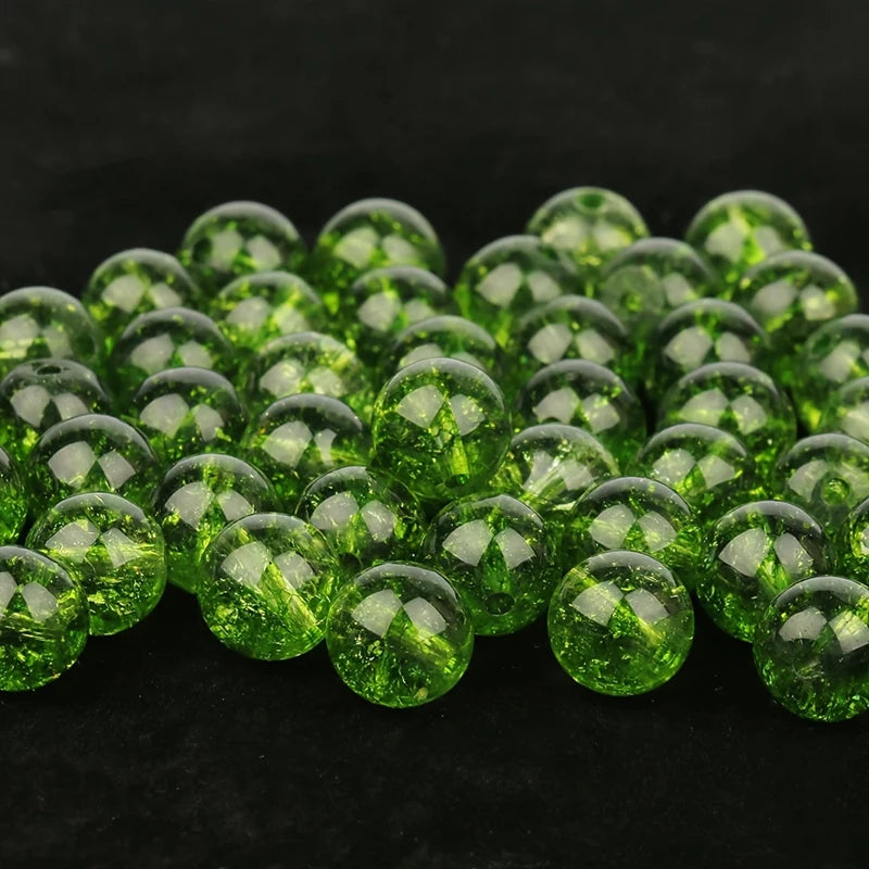 Natural Green Peridot Crystal Stone Beads Round Loose Spacer Beads For Jewelry Making DIY Handmade Bracelet Accessories Supplies
