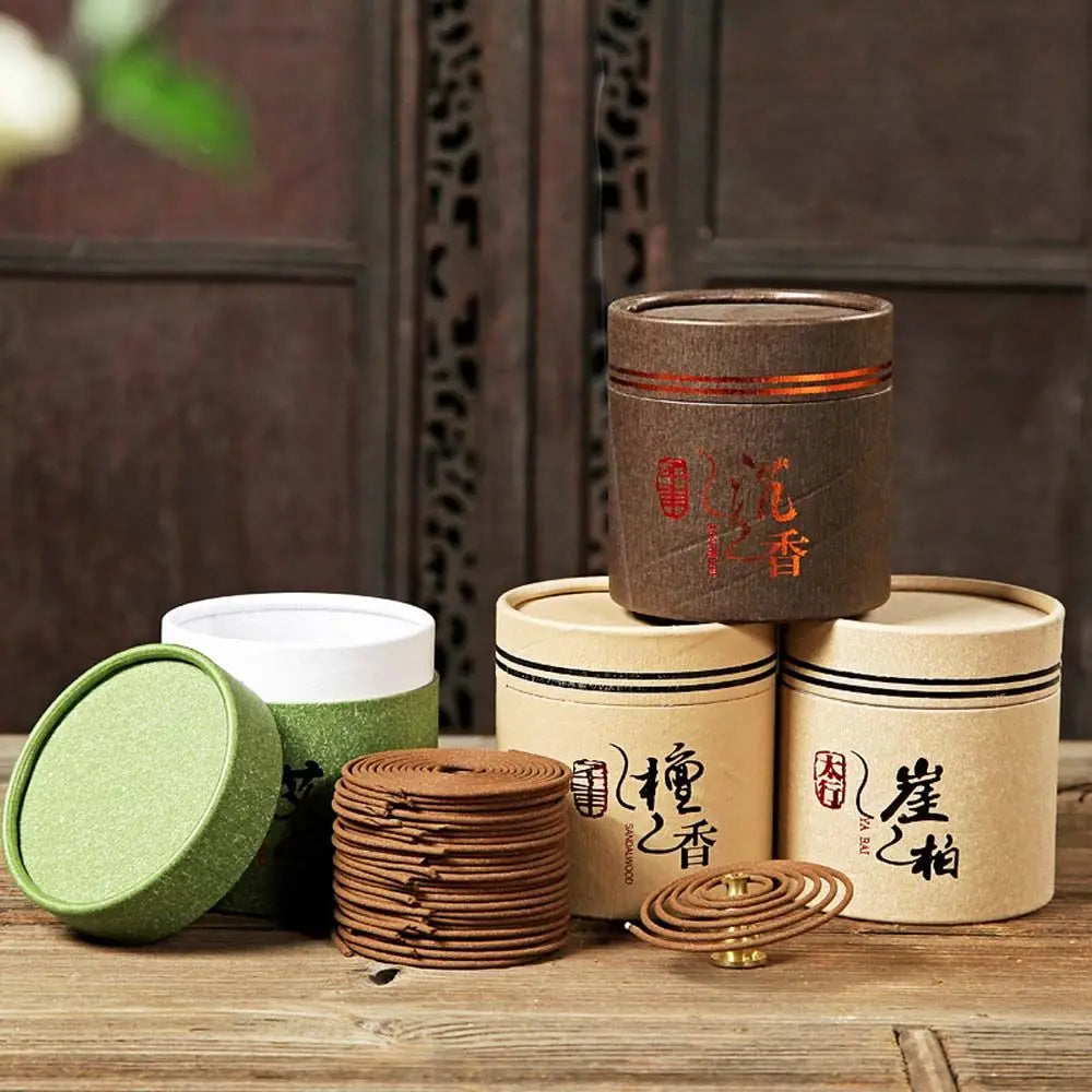 plate/box Gifts Pure Natural Sandalwood Purifying air Aquilaria Wormwood Incense Incense Coil Sandalwood incense Buddha incense