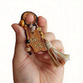 Chinese Style Lucky Wealth Blessing Handwoven Agarwood Pendant Tassel Bag Charm Phone Lanyard Keychain Feng Shui Good Fortune