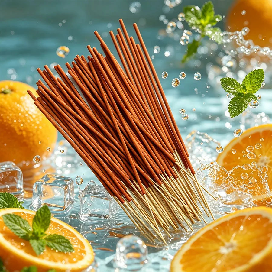 Citrus-Scented Incense Sticks, 22.0cm - Long-Lasting Fragrance, Natural Wood Scent, Suitable for Yoga, Meditation, Relaxation, and Sleep Aid - Perfect for Home Decor, Hotels, and Spas