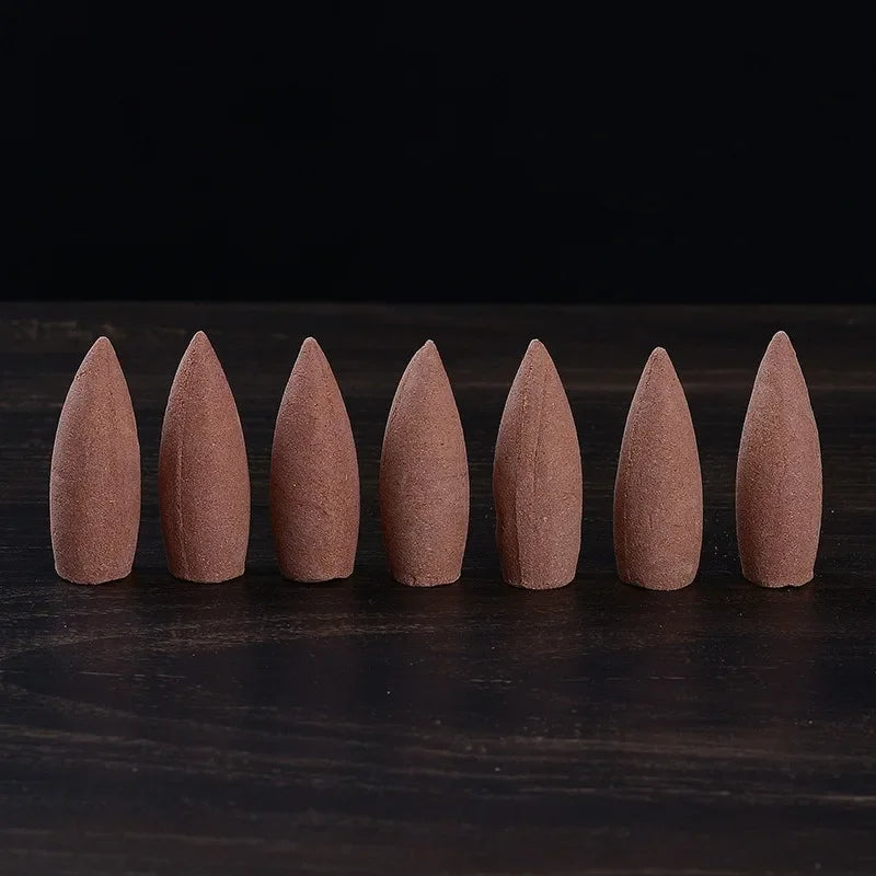 50 Capsules/box of Backflow Incense Cone Aloes Sandalwood DIY Home Office Backflow Smoke Appreciation Meditation Sedation