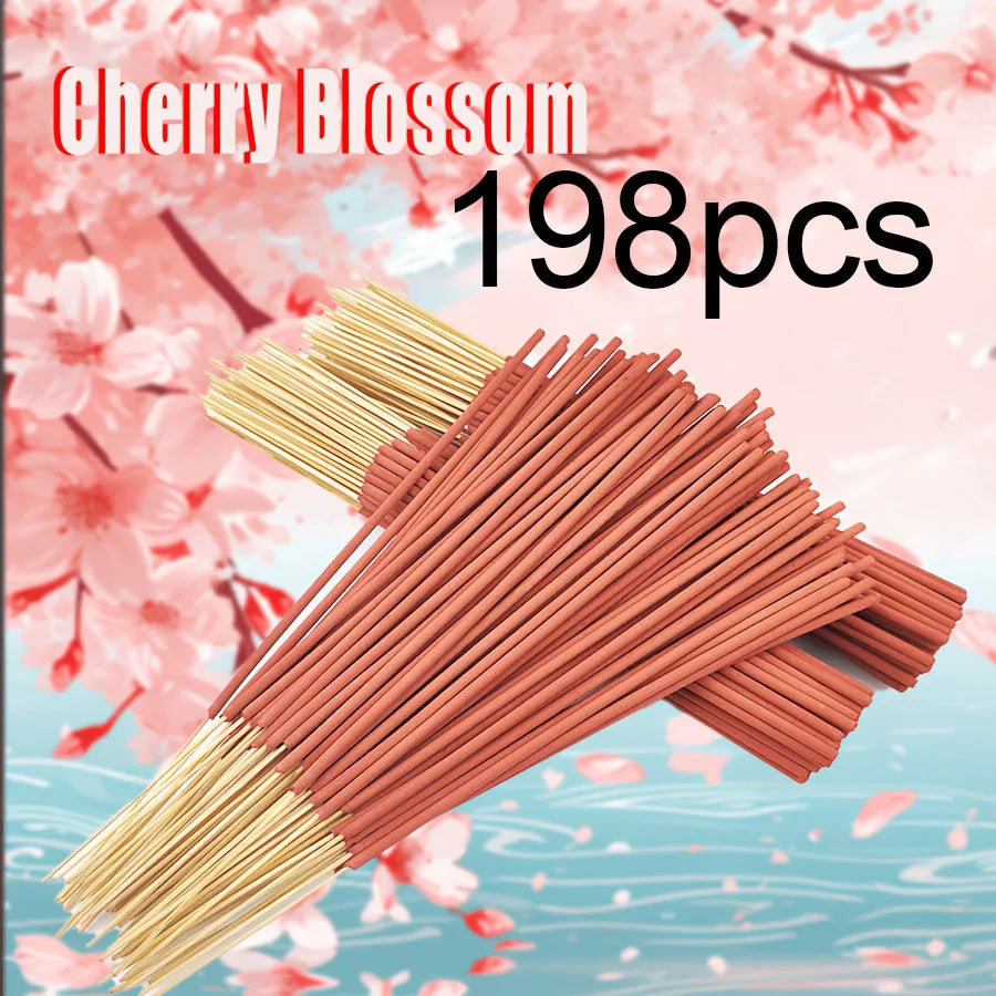 19/49/98/198 pink cherry blossom incense sticks 22.0cm Soft and delicate fragrance, suitable for bedrooms, study rooms, tea rooms, and for relieving stress at work, enhancing the ambiance for guests, with stable burnin