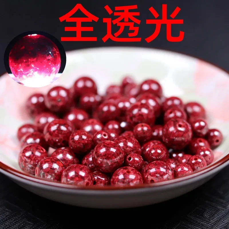 10mm Natural Cinnabar Beads 10pcs Round Gemstone DIY