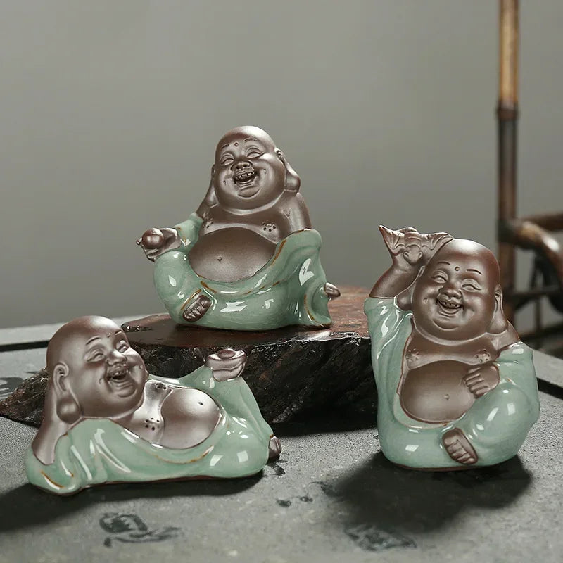 F Creative Ceramic Buddha Tea Pet Figurine