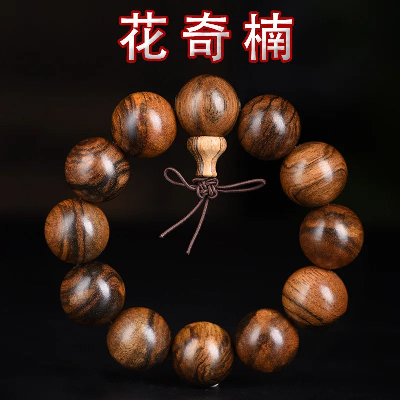 Natural Agarwood Tiger Pattern Bracelet Original Wood Beaded Prayer Beads for Men Women with Fresh Fragrance Gifts