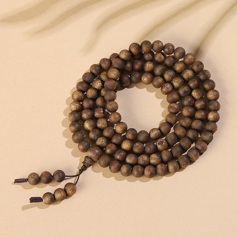 Authentic Hainan Qinan Agarwood 108 Prayer Beads Bracelet – High Oil Content, Old Material, Multi-Layer for Men & Women, Gift