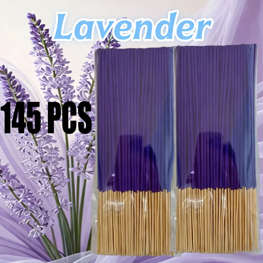 Lavender Premium Aromatherapy Incense Sticks, 8.66-Inch Long Bamboo Sticks, Burn Time of 30~40 Minutes, Light and Fresh Scent, Removes Odors, Long-Lasting Fragrance, Suitable for Home, Kitchen, and Restaurant Decoration
