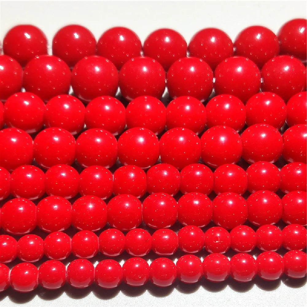 Red Coral Jades Beads 10mm Round Loose Spacer for DIY Jewelry