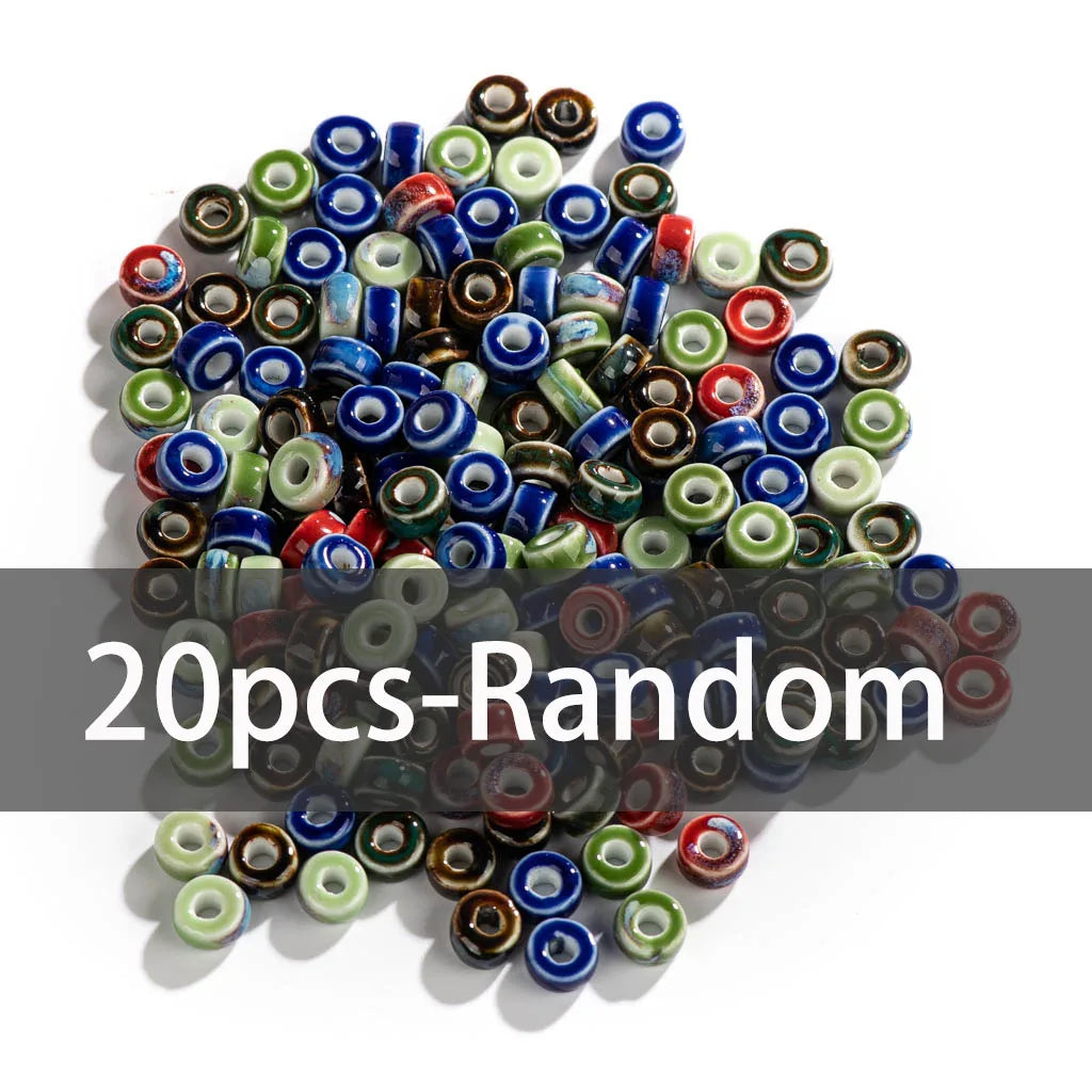 10mm Vintage Ceramic Beads 20pcs Handmade Jewelry Making