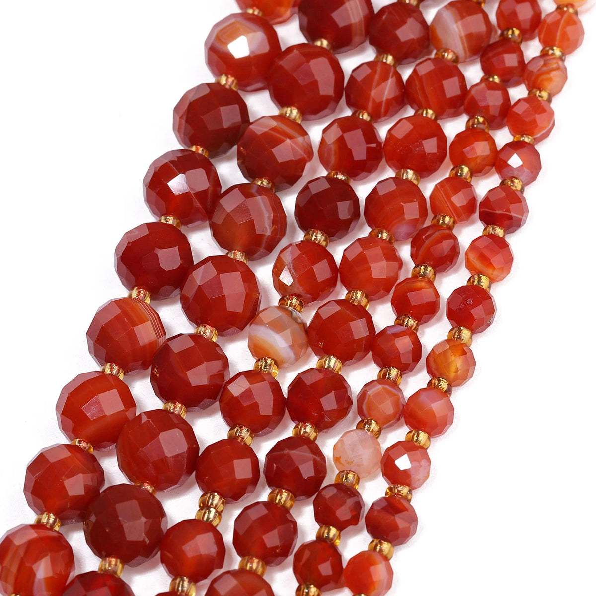 6 8 10mm Faceted Round Beads Natural Garnet Stone Beads for Jewelry Making Diy Bracelet Necklace Accessories 7.5inch