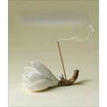 Heritage Magnolia Ceramic Zen Vessel, dual-purpose desk ornament functioning as calligraphy tube and agarwood aroma burner