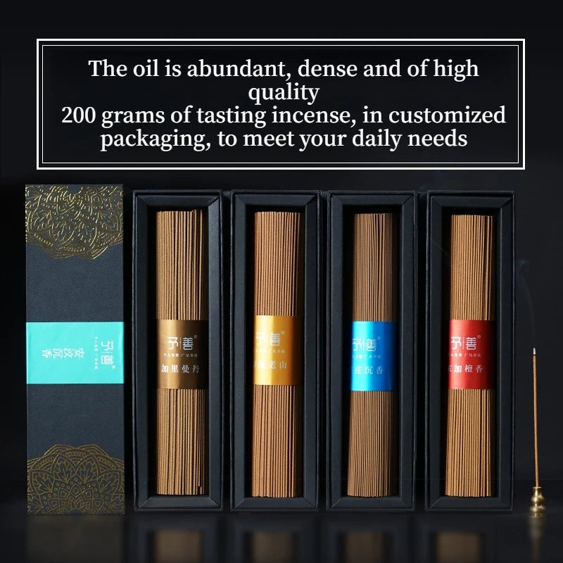 200g Vietnamese Quality Agarwood Incense Sticks Kalimantan Household Worship Buddha Praying Blessings Purifying Air Joss Stick