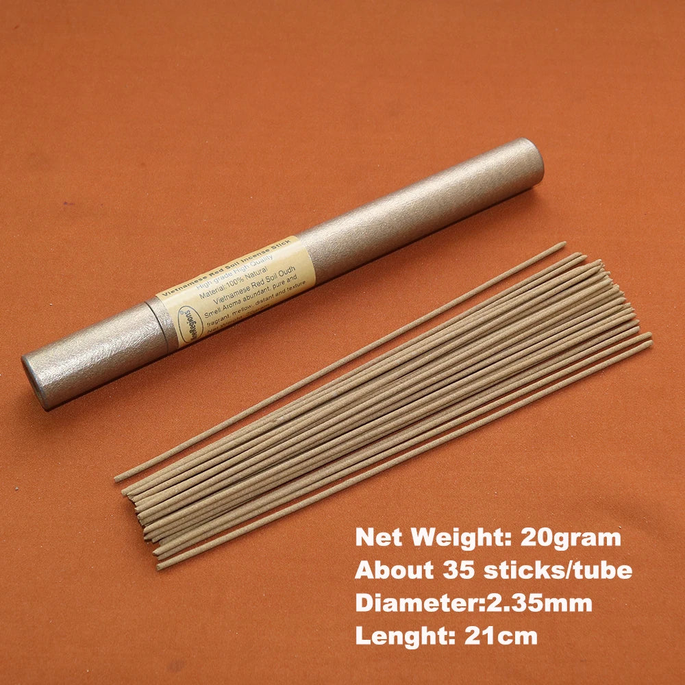 Authentic Natural Vietnamese Phuoc-Son Red Soil Oud Wood Decor Incense Stick 20g Self-Handmade For Meditation Home Indoor Yoga