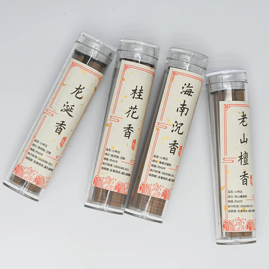 4 Sets of Pure Natural Non-Sticky Incense Sticks in Cloud Shapes, Including Sandalwood, Agarwood, Ambergris and Os